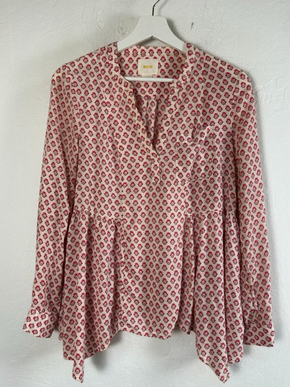 Maeve by Anthropologie Womens Laiken Henley Ditzy Floral Tunic Top Shirt Size 0
